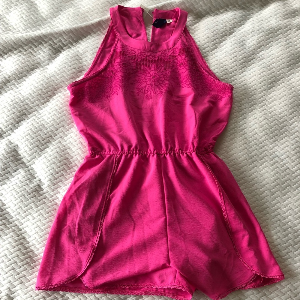 Bright pink romper